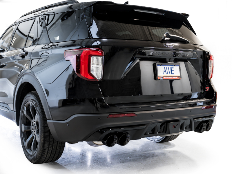 Ford Explorer ST Performance Exhaust - AWE Tuning - Cat-Back Touring Edition with Diamond Black Tips - Diamond Black - `20-`27